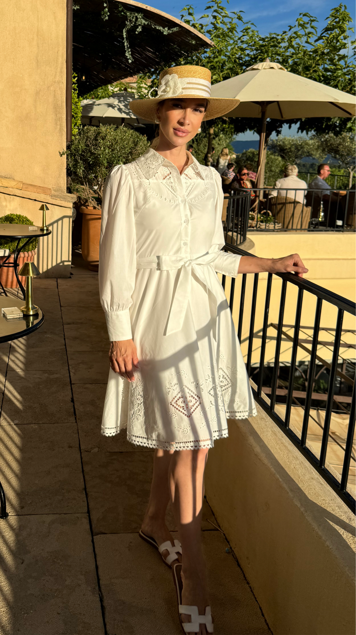 Embroidered Cotton Shirt Dress